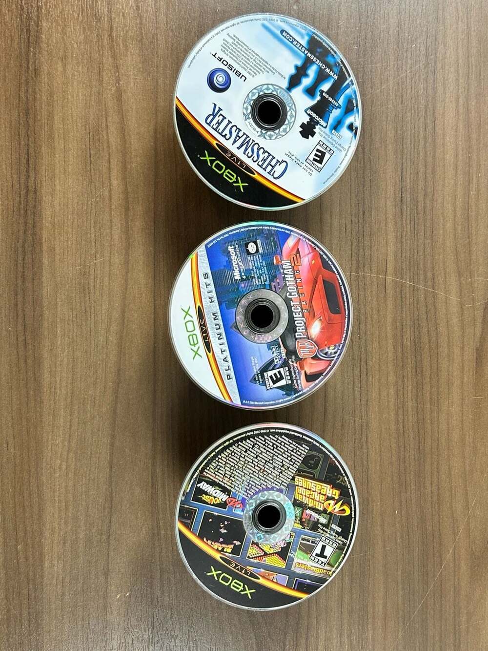 Xbox Lot 3 Chessmaster Project Gotham Racing 2 Midway Arcade Treasures Untested